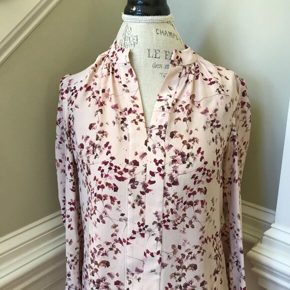 Charlotte Brody Blossom Blouse Top Shirt Womens Small Pink Long Sleeve V-Neck - Picture 3 of 11